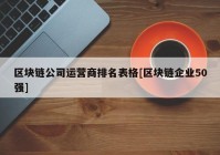 区块链公司运营商排名表格[区块链企业50强]